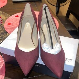 Nine West Women's Dark Red Suede Dress Pumps